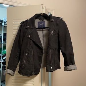 Black American Eagle jean jacket, size L